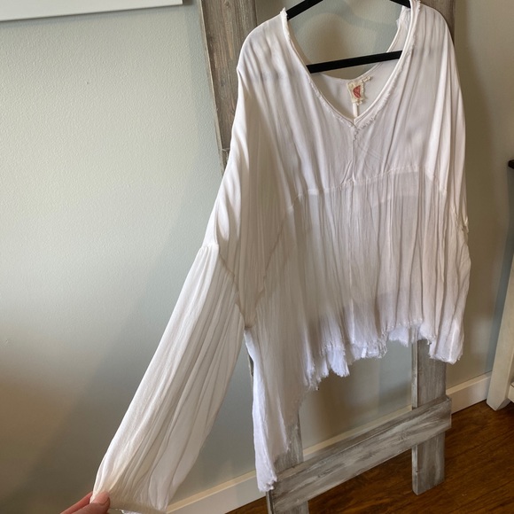 Pills for Anthropologie White Oversize Swing Blouse | Size M/L - Picture 5 of 9